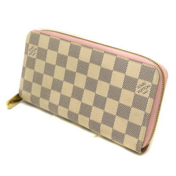 Louis Vuitton Zippy Wallet Canvas Azur White Rose Ballerine Pink - Picture 1 of 6
